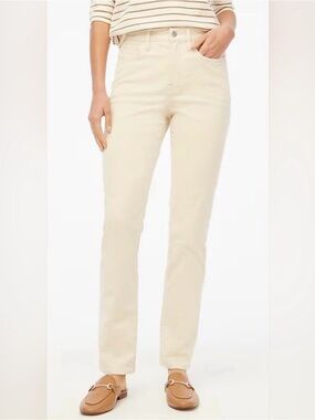 J. Crew Factory Cream Essential Straight-Leg Corduroy Pants size 27